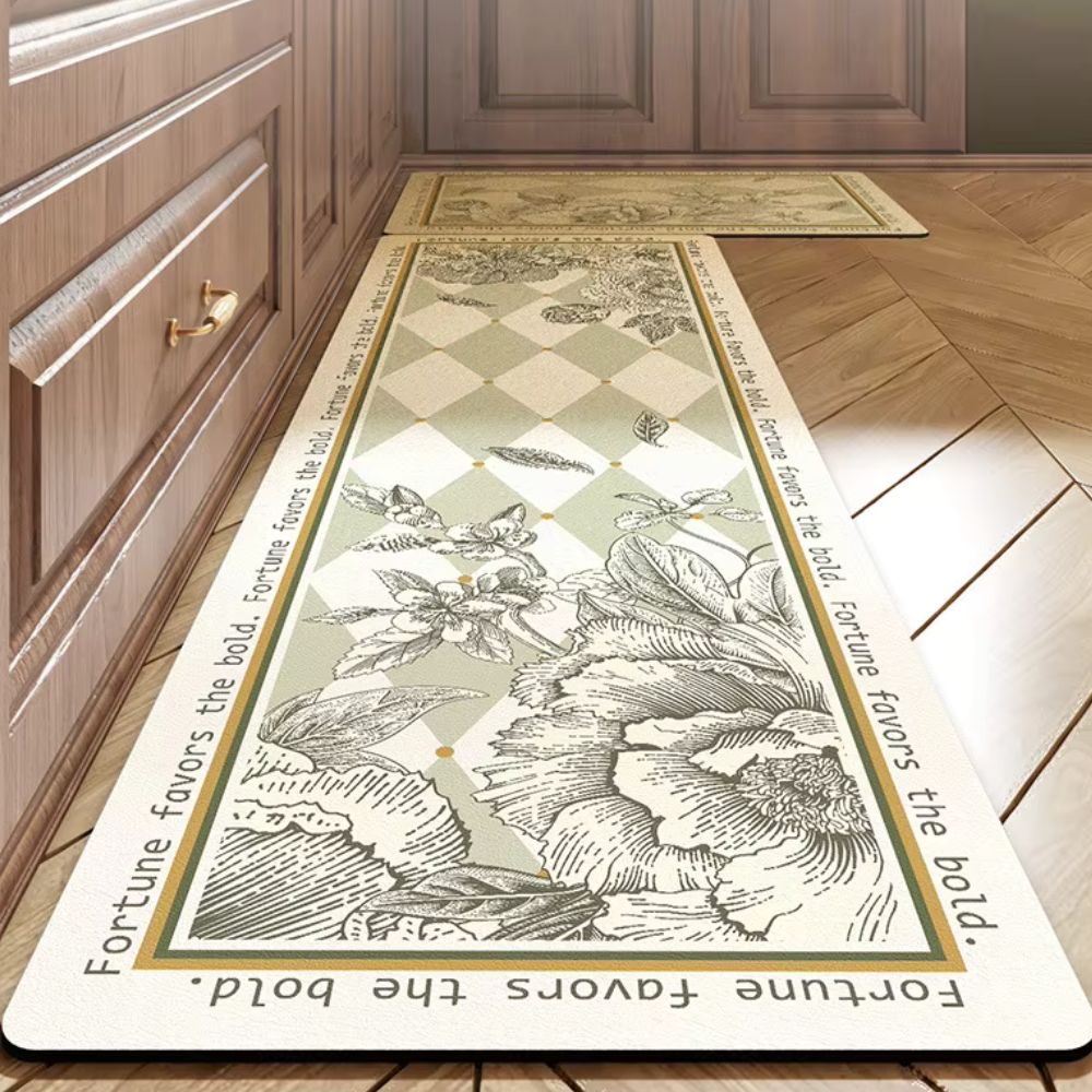 Chic Dry-Comfort Kitchen Mat for Everyday Use