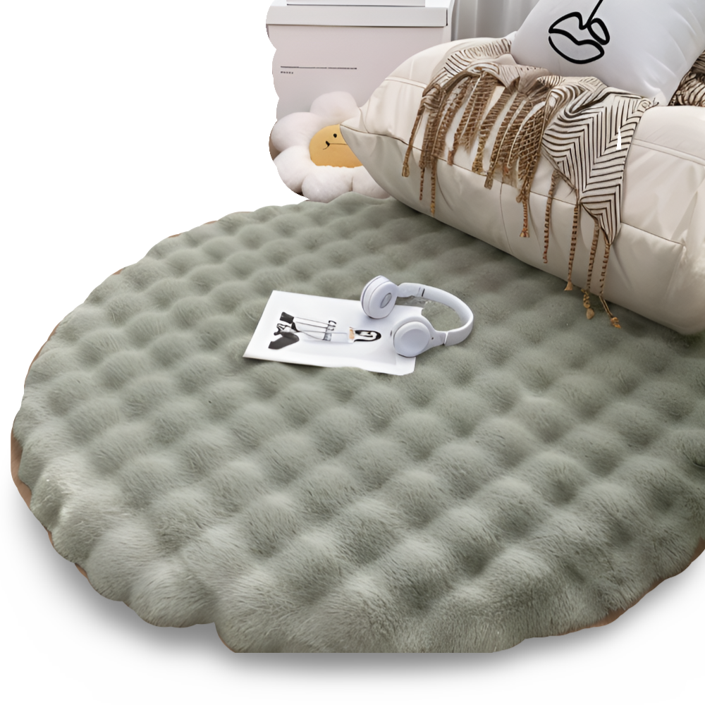 Round Non-Slip Velvet Floor Mat – Soft Fleece Home Decor