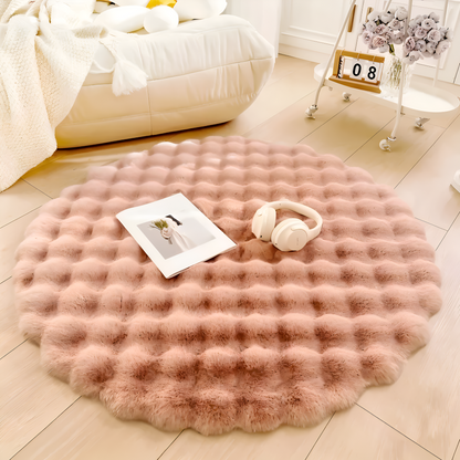 Round Non-Slip Velvet Floor Mat – Soft Fleece Home Decor
