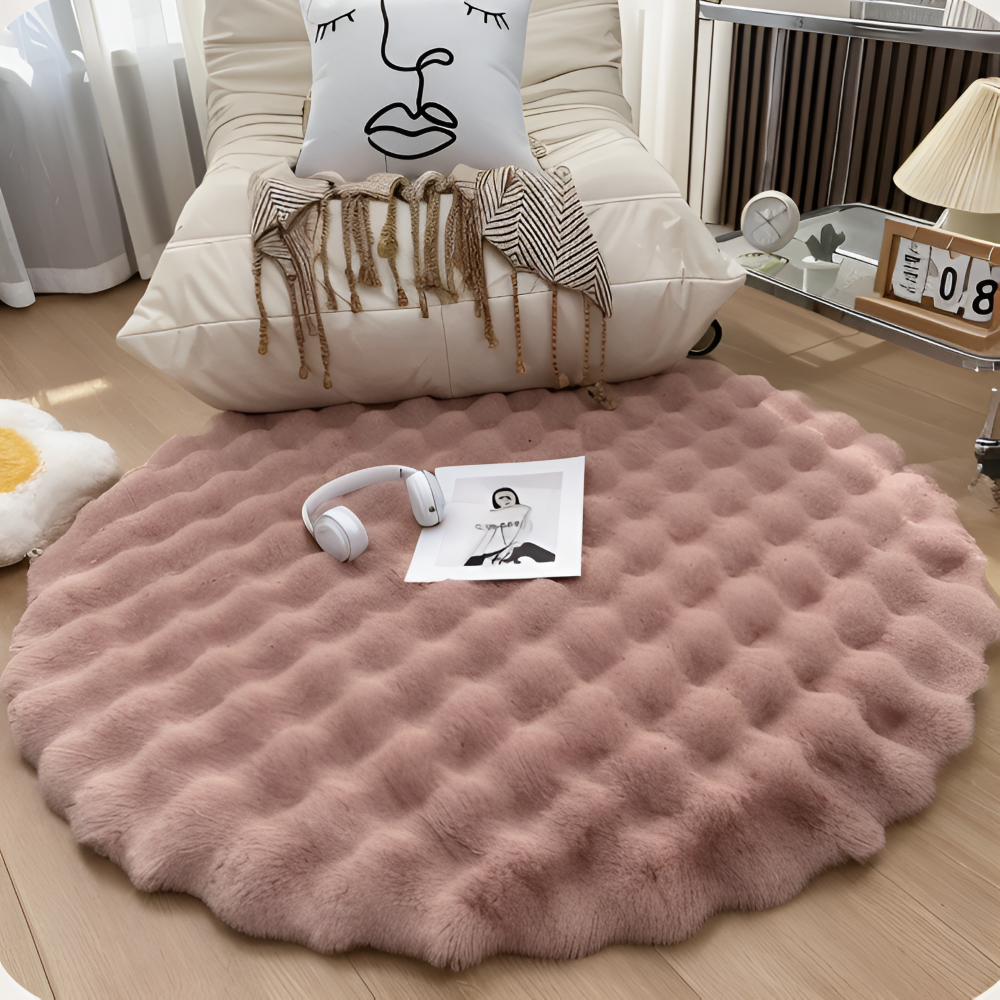 Round Non-Slip Velvet Floor Mat – Soft Fleece Home Decor