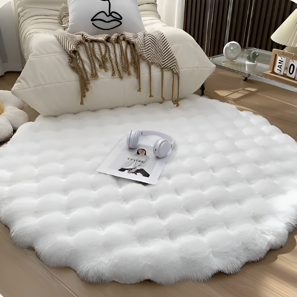 Round Non-Slip Velvet Floor Mat – Soft Fleece Home Decor