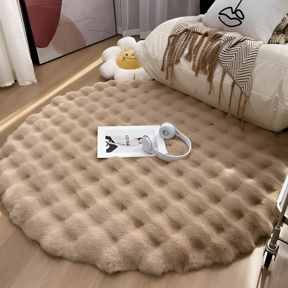 Round Non-Slip Velvet Floor Mat – Soft Fleece Home Decor