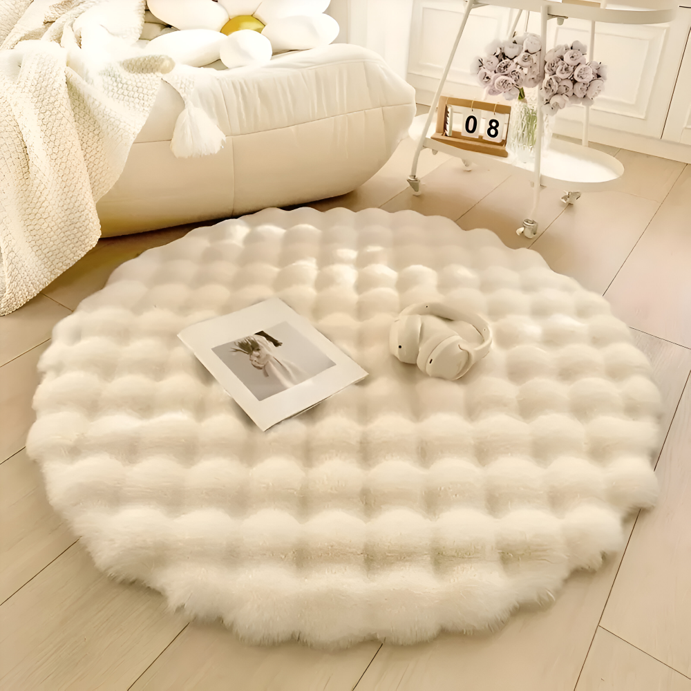 Round Non-Slip Velvet Floor Mat – Soft Fleece Home Decor