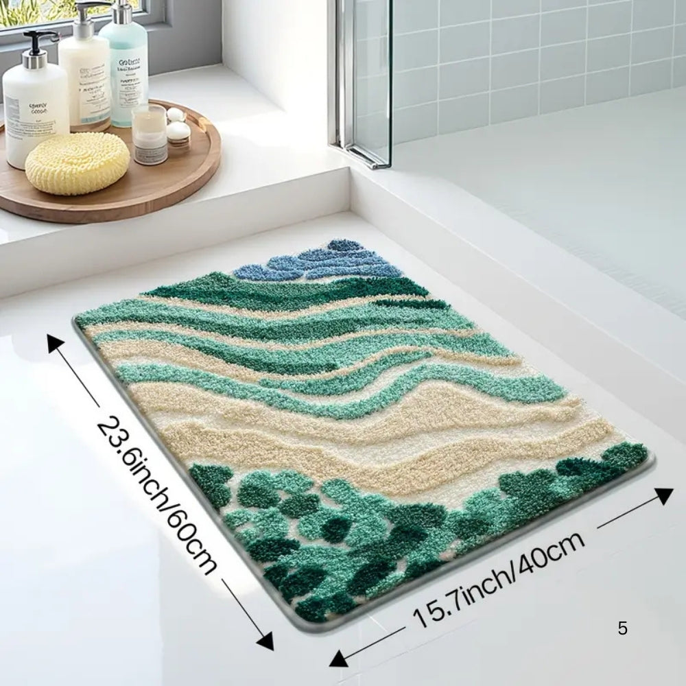 Coastal Waves Plush Bath Mat for Ultimate Comfort