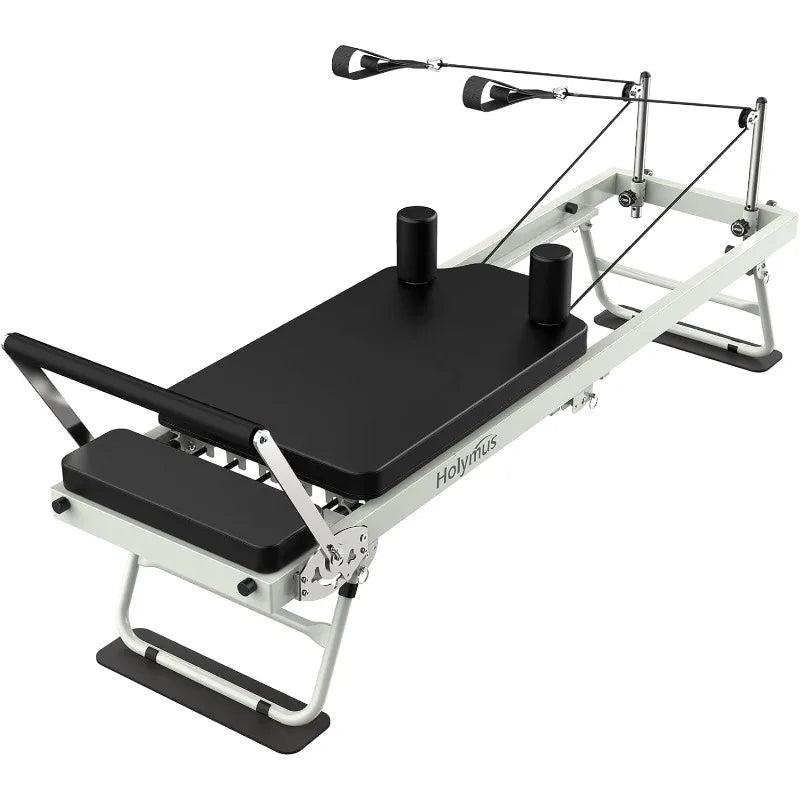 Compact Foldable Pilates Reformer with Dual Resistance, 400 LB Capacity, Complete Kit