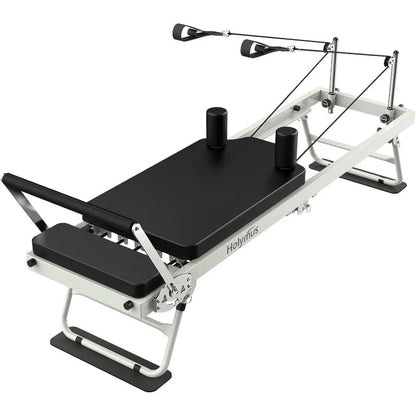 Compact Foldable Pilates Reformer with Dual Resistance, 400 LB Capacity, Complete Kit