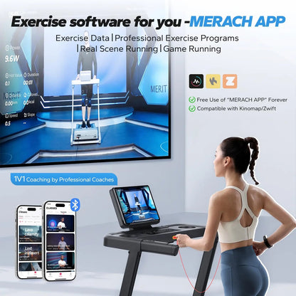 Compact Treadmill with 6% Incline | Speed 0.8–7.5 MPH, 265 lb Limit, Heart Rate Monitor, App Connection & Shock-Absorbing Surface