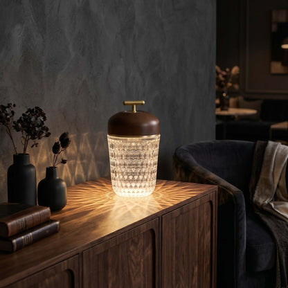 Portable Ambient Table Lamp with Crystal Design
