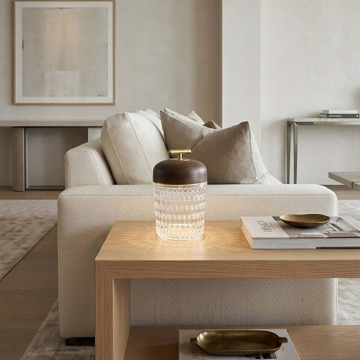 Portable Ambient Table Lamp with Crystal Design