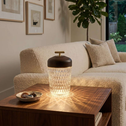 Portable Ambient Table Lamp with Crystal Design