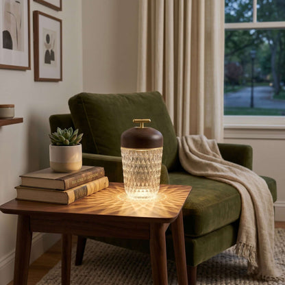 Portable Ambient Table Lamp with Crystal Design