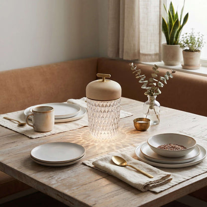 Portable Ambient Table Lamp with Crystal Design