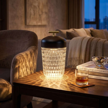 Portable Ambient Table Lamp with Crystal Design