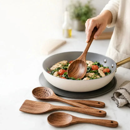 Teak Wood Kitchen Utensil Collection