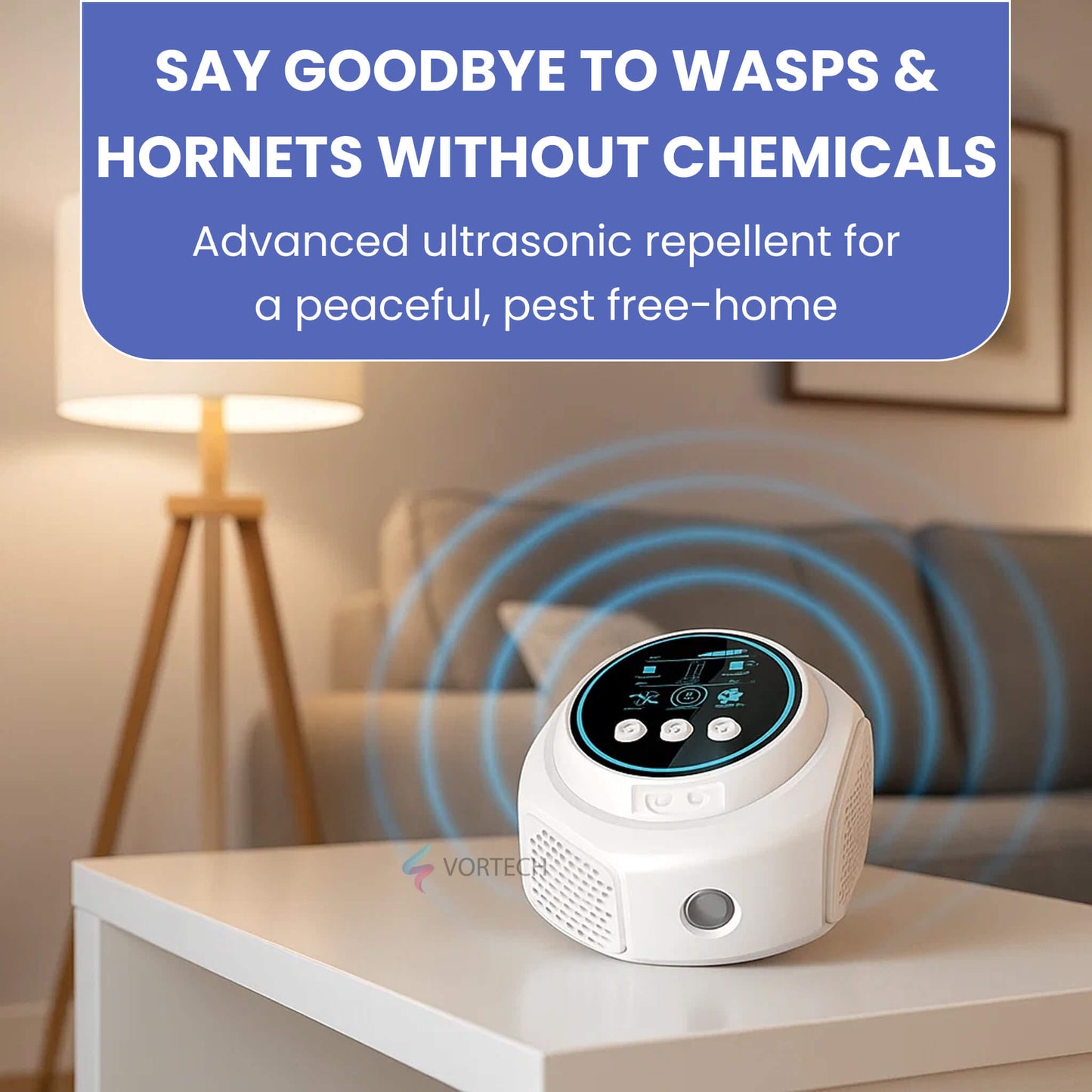 Ultrasonic Wasp and Hornet Repellent Plug-In – Chemical-Free Home Protection for 3200 sq. ft.