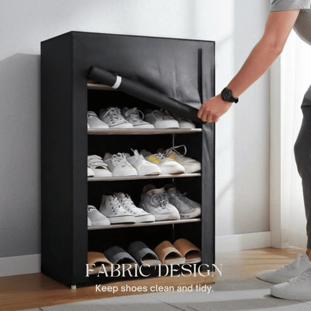 Freestanding Shoe Organizer with Dust Cover | Tool-Free Assembly | ShoeKeeper