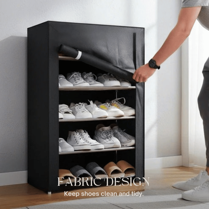 Freestanding Shoe Organizer with Dust Cover | Tool-Free Assembly | ShoeKeeper
