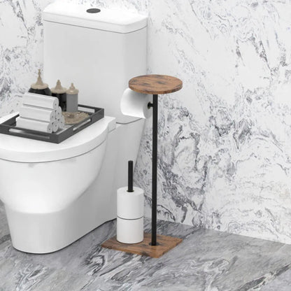 Free-Standing Toilet Paper Holder with Handy Storage