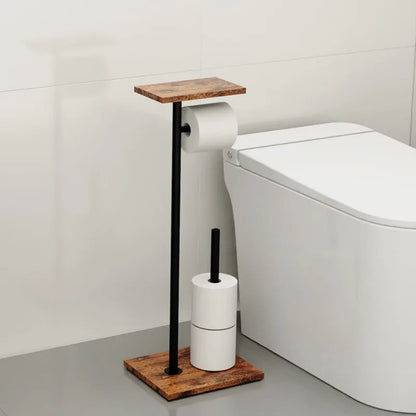 Free-Standing Toilet Paper Holder with Handy Storage