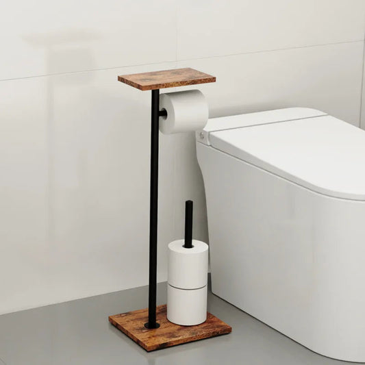 Free-Standing Toilet Paper Holder with Handy Storage