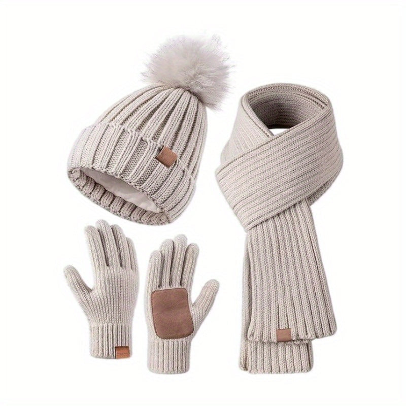 3-in-1 Winter Accessories Set: Beanie, Scarf, and Mittens