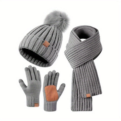 3-in-1 Winter Accessories Set: Beanie, Scarf, and Mittens