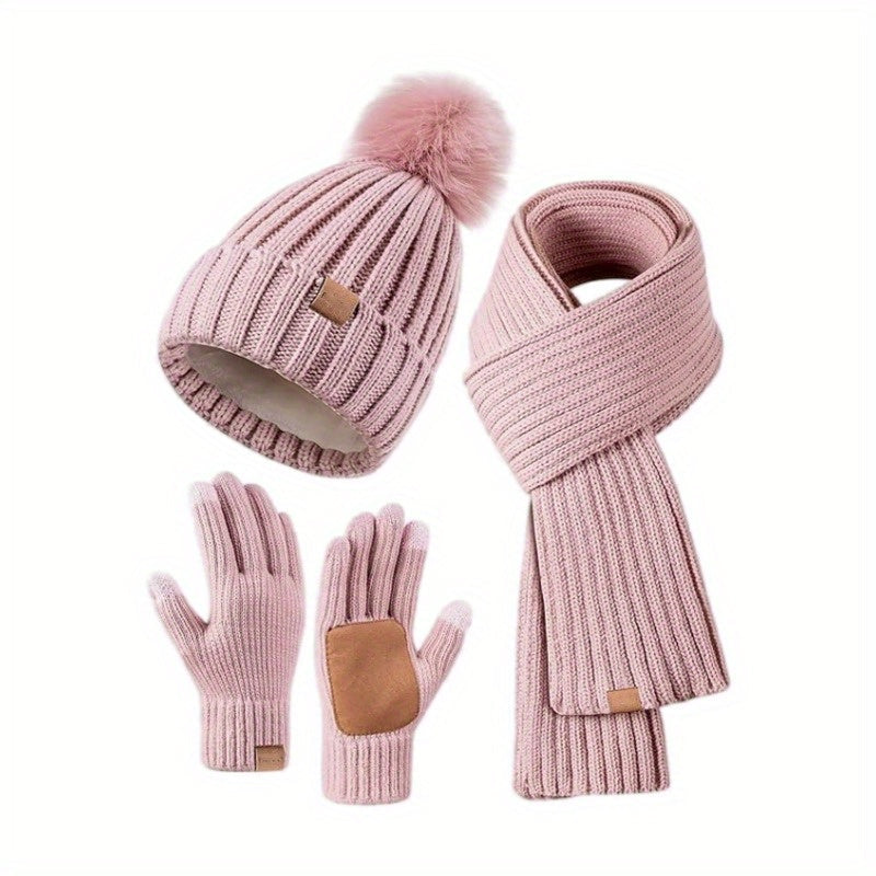 3-in-1 Winter Accessories Set: Beanie, Scarf, and Mittens