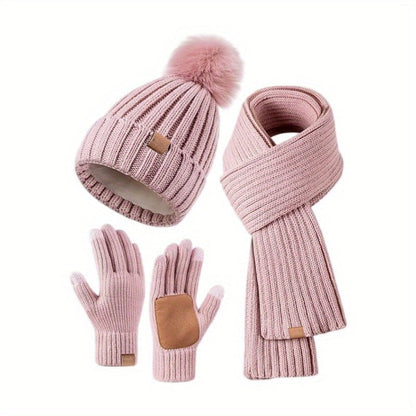3-in-1 Winter Accessories Set: Beanie, Scarf, and Mittens