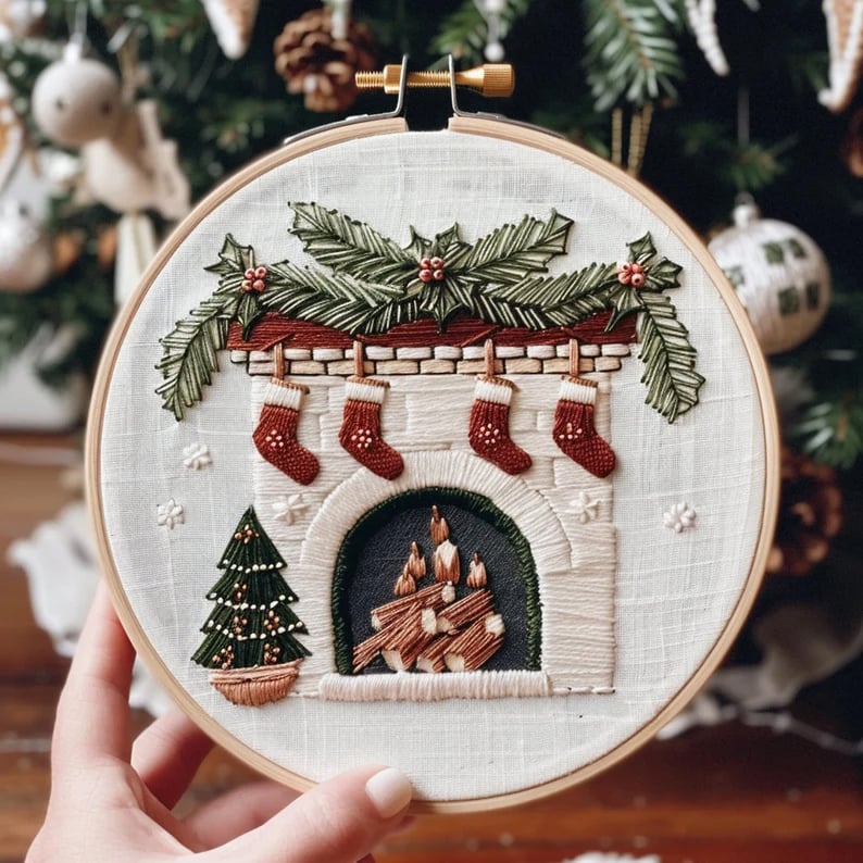 CozyCraft Winter Village Embroidery Kit – Create Holiday Magic Stitch by Stitch