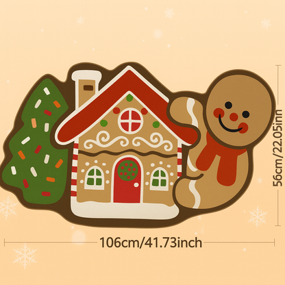 Cozy Non-Slip Christmas Rug – Frostholm Gingerbread Design for Holiday Decor