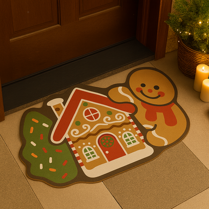 Cozy Non-Slip Christmas Rug – Frostholm Gingerbread Design for Holiday Decor