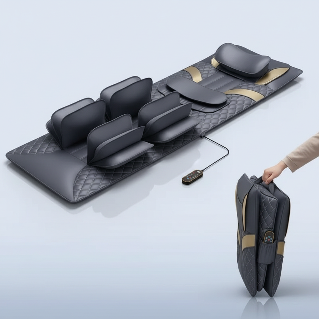 Heat and Air Compression Massage Mat for Full Body Relief with Remote