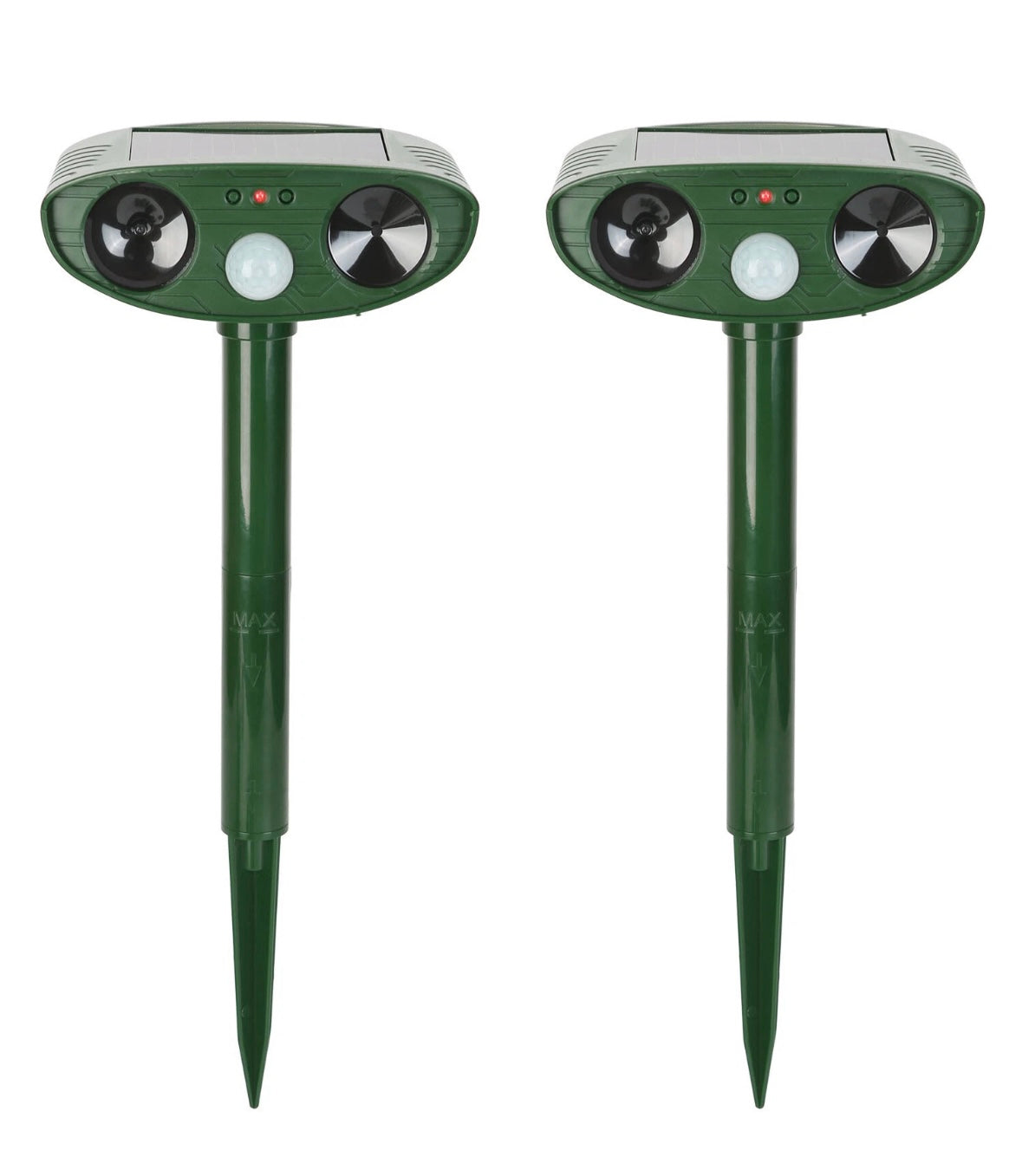 Motion Sensor Solar Ultrasonic Animal Deterrent, 2-Pack, Weather-Resistant for Garden and Lawn