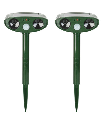 Motion Sensor Solar Ultrasonic Animal Deterrent, 2-Pack, Weather-Resistant for Garden and Lawn