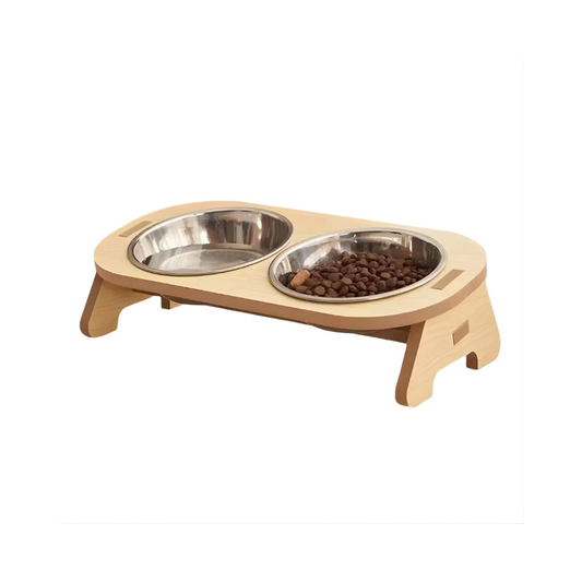 Elevated Pet Feeding Station with Stainless Steel Bowls