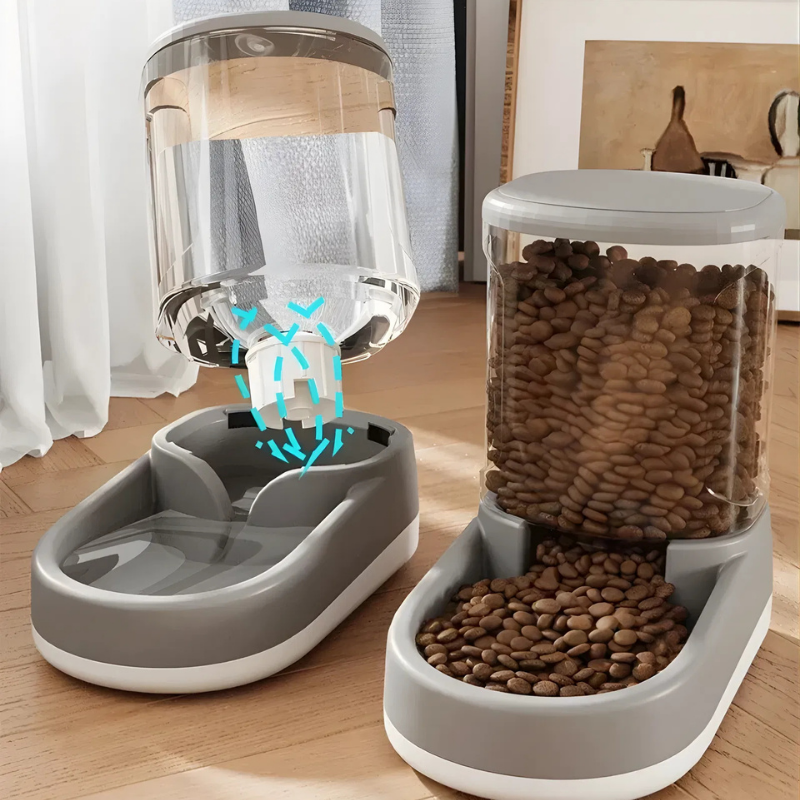 Smart Pet Feeder & Water Dispenser Duo for Cats and Small Dogs