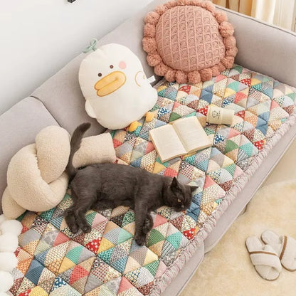 Vibrant Vintage-Inspired Sofa Protector Cover