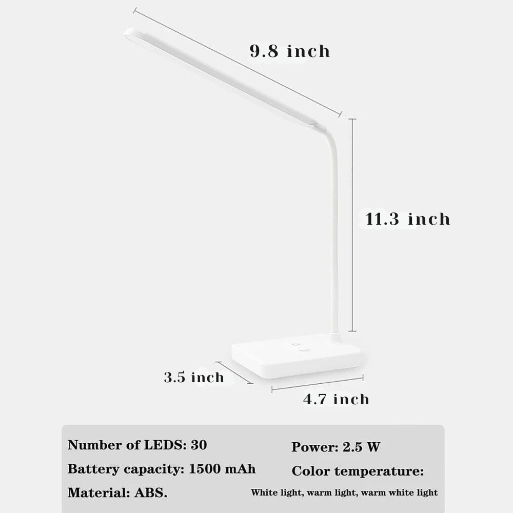 Dimmable Multi-Color Lighting Desk Lamp with Flexible USB Rechargeable Arm