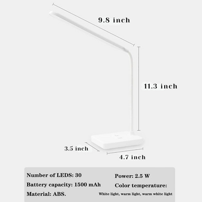 Dimmable Multi-Color Lighting Desk Lamp with Flexible USB Rechargeable Arm