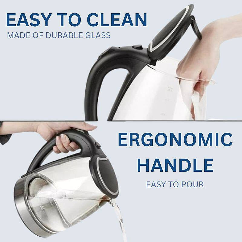 1.8L Electric Glass Kettle Featuring LED Light