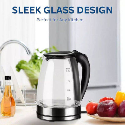 1.8L Electric Glass Kettle Featuring LED Light