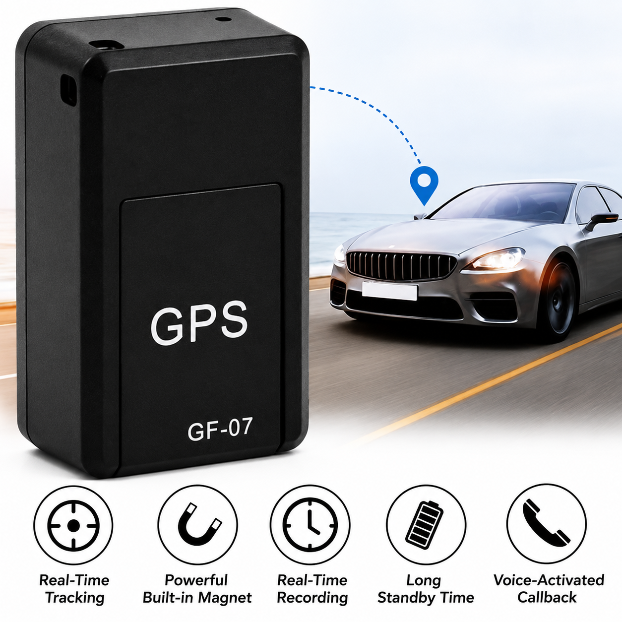 Compact GPS Vehicle Tracker | No Subscription Required
