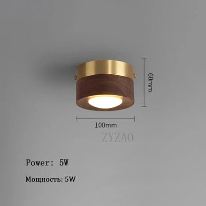 Stylish LED Ceiling Light Fixture in Wood Finish