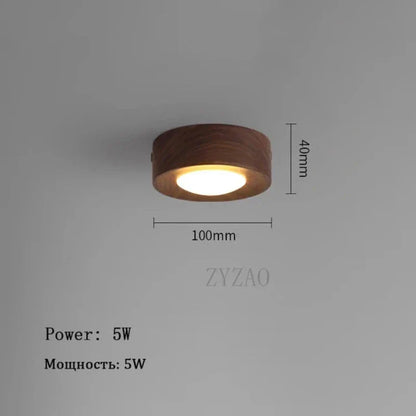 Stylish LED Ceiling Light Fixture in Wood Finish