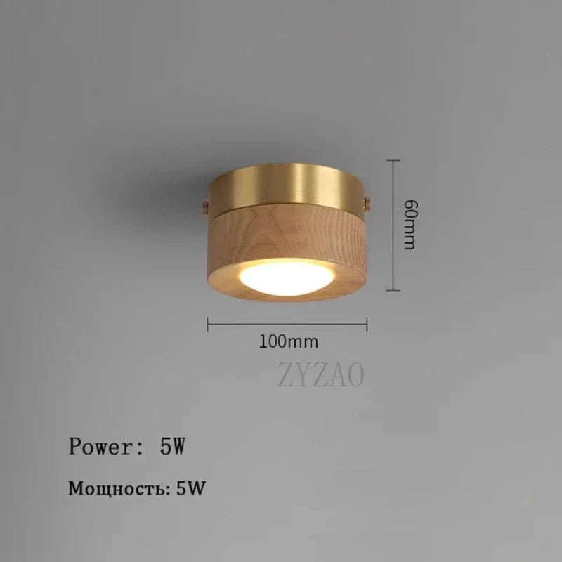 Stylish LED Ceiling Light Fixture in Wood Finish