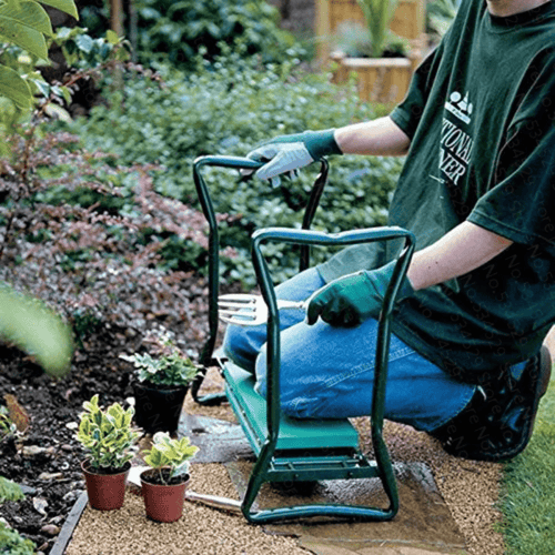Garden Seat and Knee Pad Set with Storage Bag for Gardening Comfort
