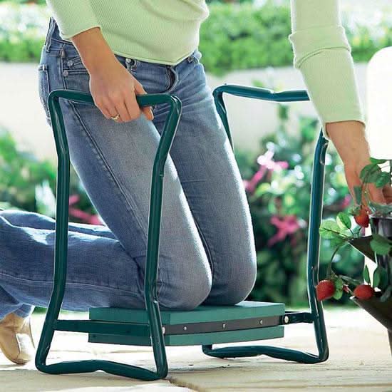 Garden Seat and Knee Pad Set with Storage Bag for Gardening Comfort