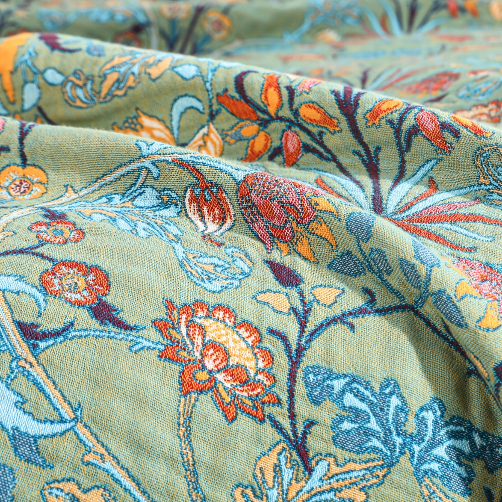 Botanical Bliss Reversible Cotton Throw Blanket