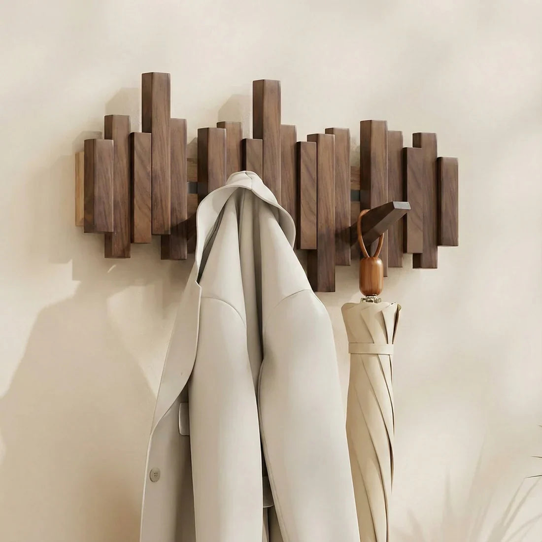 Sleek Wall Organizer | Stylish Folding Hooks for Space-Saving Solutions