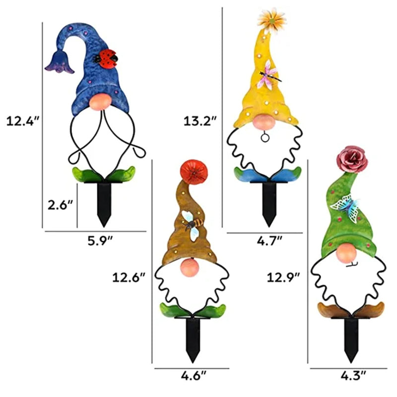 Colorful Metal Garden Gnomes for Year-Round Charm